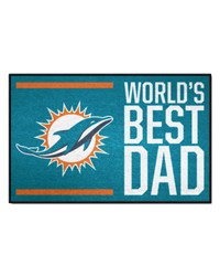 Miami Dolphins Starter Mat Accent Rug  19in. x 30in. Worlds Best Dad Starter Mat Aqua by   