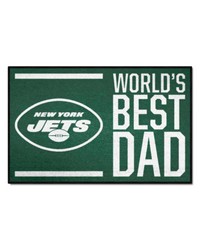 New York Jets Starter Mat Accent Rug  19in. x 30in. Worlds Best Dad Starter Mat Green by   