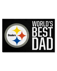 Pittsburgh Steelers Starter Mat Accent Rug  19in. x 30in. Worlds Best Dad Starter Mat Black by   