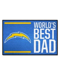 Los Angeles Chargers Starter Mat Accent Rug  19in. x 30in. Worlds Best Dad Starter Mat Blue by   