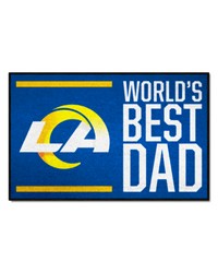 Los Angeles Rams Starter Mat Accent Rug  19in. x 30in. Worlds Best Dad Starter Mat Navy by   