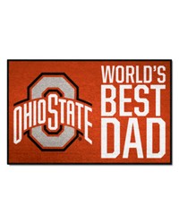 Ohio State Buckeyes Starter Mat Accent Rug  19in. x 30in. Worlds Best Dad Starter Mat Red by   