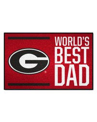 Georgia Bulldogs Starter Mat Accent Rug  19in. x 30in. Worlds Best Dad Starter Mat Red by   