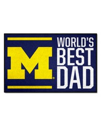 Michigan Wolverines Starter Mat Accent Rug  19in. x 30in. Worlds Best Dad Starter Mat Navy by   