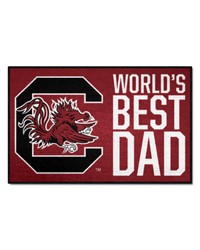 South Carolina Gamecocks Starter Mat Accent Rug  19in. x 30in. Worlds Best Dad Starter Mat Garnet by   