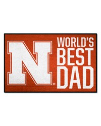 Nebraska Cornhuskers Starter Mat Accent Rug  19in. x 30in. Worlds Best Dad Starter Mat Red by   