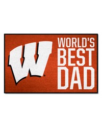 Wisconsin Badgers Starter Mat Accent Rug  19in. x 30in. Worlds Best Dad Starter Mat Red by   