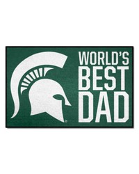 Michigan State Spartans Starter Mat Accent Rug  19in. x 30in. Worlds Best Dad Starter Mat Green by   