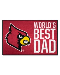 Louisville Cardinals Starter Mat Accent Rug  19in. x 30in. Worlds Best Dad Starter Mat Red by   
