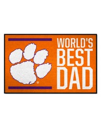 Clemson Tigers Starter Mat Accent Rug  19in. x 30in. Worlds Best Dad Starter Mat Orange by   