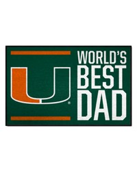 Miami Hurricanes Starter Mat Accent Rug  19in. x 30in. Worlds Best Dad Starter Mat Green by   