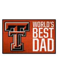 Texas Tech Red Raiders Starter Mat Accent Rug  19in. x 30in. Worlds Best Dad Starter Mat Red by   