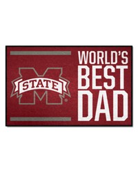 Mississippi State Bulldogs Starter Mat Accent Rug  19in. x 30in. Worlds Best Dad Starter Mat Maroon by   