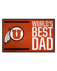 Utah Utes Starter Mat Accent Rug  19in. x 30in. Worlds Best Dad Starter Mat Red by   