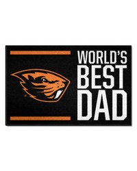 Oregon State Beavers Starter Mat Accent Rug  19in. x 30in. Worlds Best Dad Starter Mat Black by   