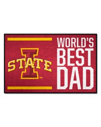 Iowa State Cyclones Starter Mat Accent Rug  19in. x 30in. Worlds Best Dad Starter Mat Red by   