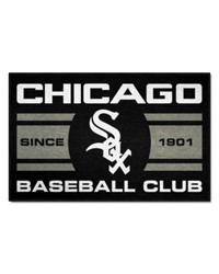 Chicago White Sox Starter Mat Accent Rug  19in. x 30in. Uniform Design Black by   