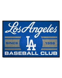 Los Angeles Dodgers Starter Mat Accent Rug  19in. x 30in. Uniform Design Blue by   