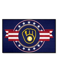 Milwaukee Brewers Starter Mat Accent Rug  19in. x 30in. Patriotic Starter Mat Blue by   