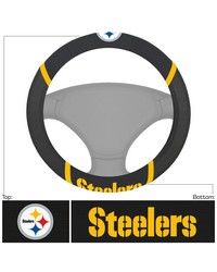 Pittsburgh Steelers Embroidered Steering Wheel Cover Black by   