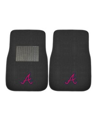Atlanta Braves Embroidered Car Mat Set  2 Pieces Black by   