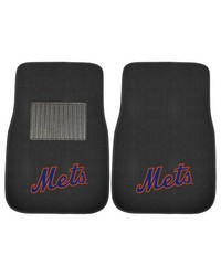 New York Mets Embroidered Car Mat Set  2 Pieces Black by   
