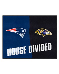 NFL House Divided  Patriots   Ravens House Divided Rug  34 in. x 42.5 in. Multi by   