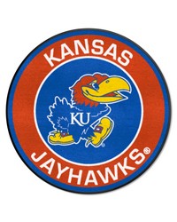 Kansas Jayhawks Roundel Rug  27in. Diameter Blue by   
