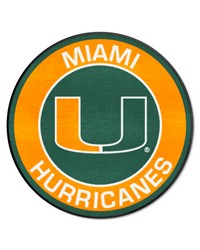 Miami Hurricanes Roundel Rug  27in. Diameter Green by   