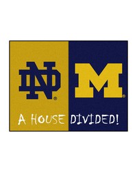 House Divided  Notre Dame   Michigan House Divided House Divided Rug  34 in. x 42.5 in. Multi by   