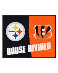 NFL House Divided Steelers / Bengals House Divided Mat by   