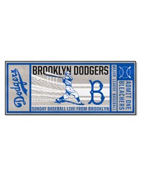 Brooklyn Dodgers Ticket Runner Rug  30in. x 72in. 1949 Retro Logo Gray by   