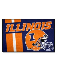 Illinois Illini Starter Mat Accent Rug  19in. x 30in. Unifrom Design Blue by   