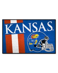 Kansas Jayhawks Starter Mat Accent Rug  19in. x 30in. Unifrom Design Blue by   