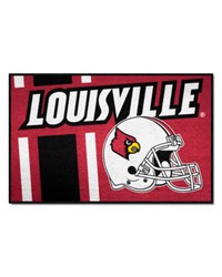 Louisville Cardinals Starter Mat Accent Rug  19in. x 30in. Unifrom Design Black by   