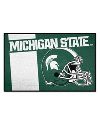 Michigan State Spartans Starter Mat Accent Rug  19in. x 30in. Unifrom Design Green by   