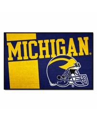 Michigan Wolverines Starter Mat Accent Rug  19in. x 30in. Unifrom Design Blue by   