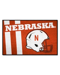 Nebraska Cornhuskers Starter Mat Accent Rug  19in. x 30in. Unifrom Design Red by   