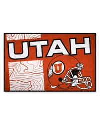 Utah Utes Starter Mat Accent Rug  19in. x 30in. Unifrom Design Red by   