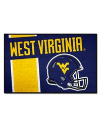 West Virginia Mountaineers Starter Mat Accent Rug  19in. x 30in. Unifrom Design Navy by   