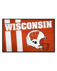 Wisconsin Badgers Starter Mat Accent Rug  19in. x 30in. Unifrom Design Red by   