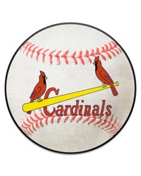 St. Louis Cardinals Baseball Rug  27in. Diameter White by   