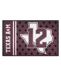 Texas AM Aggies Starter Mat Accent Rug  19in. x 30in.   in Texas Outline  12 in  Logo Maroon by   