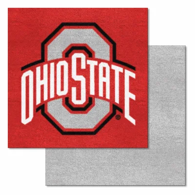 Fan Mats  LLC Ohio State Buckeyes Team Carpet Tiles Red