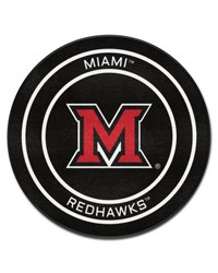 Miami OH Redhawks Hockey Puck Rug  27in. Diameter Black by   