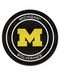Michigan Wolverines Hockey Puck Rug  27in. Diameter Black by   