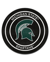 Michigan State Spartans Hockey Puck Rug  27in. Diameter Black by   