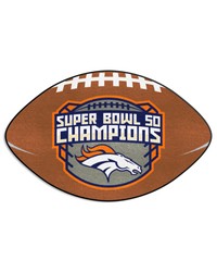 Denver Broncos  Football Rug  20.5in. x 32.5in. 2016 Super Bowl L Champions Brown by   