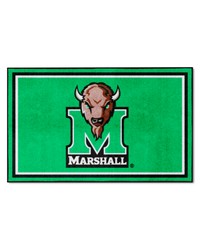 Marshall Thundering Herd 4ft. x 6ft. Plush Area Rug Green by   