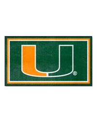 Miami Hurricanes 3ft. x 5ft. Plush Area Rug Green by   